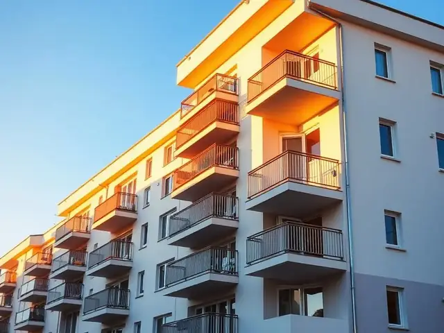 Modernes Mehrfamilienhaus im Kanton Zürich im Abendlicht – Anlageobjekt zum Verkauf.